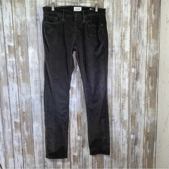 NWT FRAME L’Homme Grey Men’s Skinny Fit Corduroy In Savile Grey - Picture 2 of 8